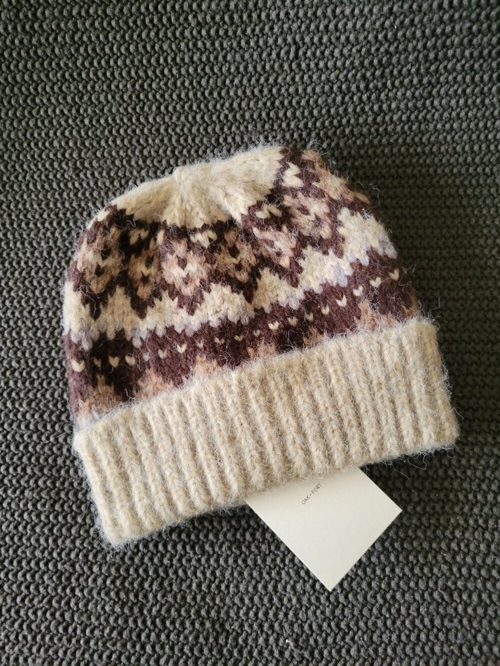 OAK + FORT Fair Isle Pattern Beanie